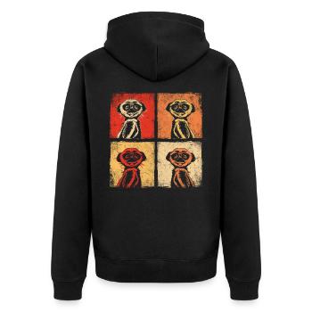 Suricate mignon animal afrique - Veste à capuche bio Premium Unisexe - noir - Dos - Nico (187cm)