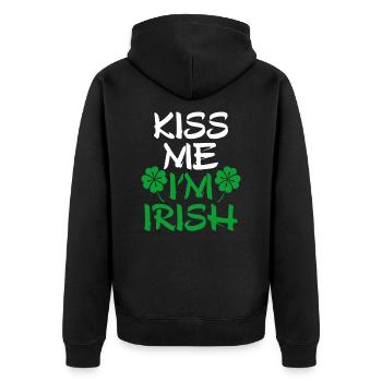Irland - Unisex Premium Bio Zip Hoodie - Schwarz - Hinten - Nico (187cm)