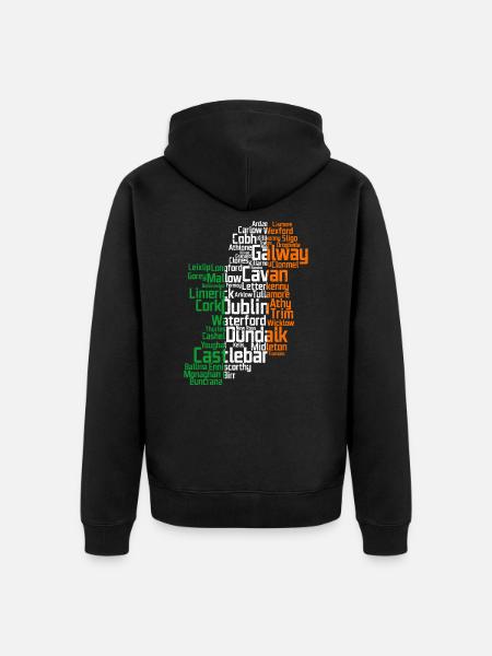 Ireland - Unisex Premium Organic Zip Hoodie - black