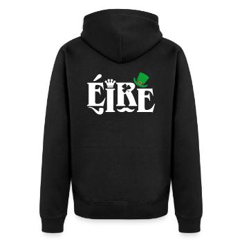 Irland - Unisex Premium Bio Zip Hoodie - Schwarz - Hinten - Nico (187cm)