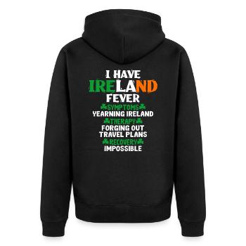 Irland - Unisex Premium Bio Zip Hoodie - Schwarz - Hinten - Nico (187cm)