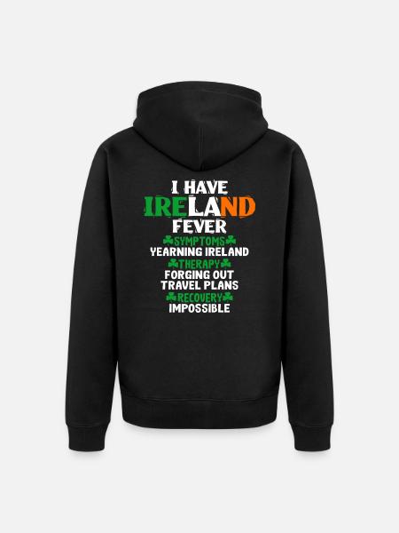 Ireland - Unisex Premium Organic Zip Hoodie - black