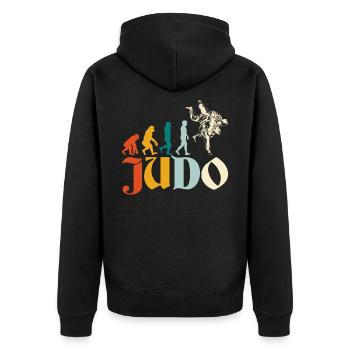 Judo Evolution Sport - Unisex Premium Organic Zip Hoodie - black - Back - Nico (187cm)
