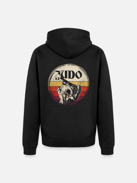 Retro judo sport - Unisex Premium Organic Zip Hoodie - black