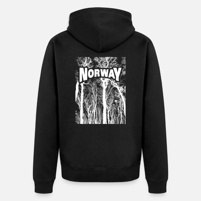 Norwegen - Unisex Premium Bio Zip Hoodie - Schwarz