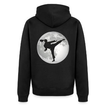 Fille de taekwondo - Veste à capuche bio Premium Unisexe - noir - Dos - Nico (187cm)