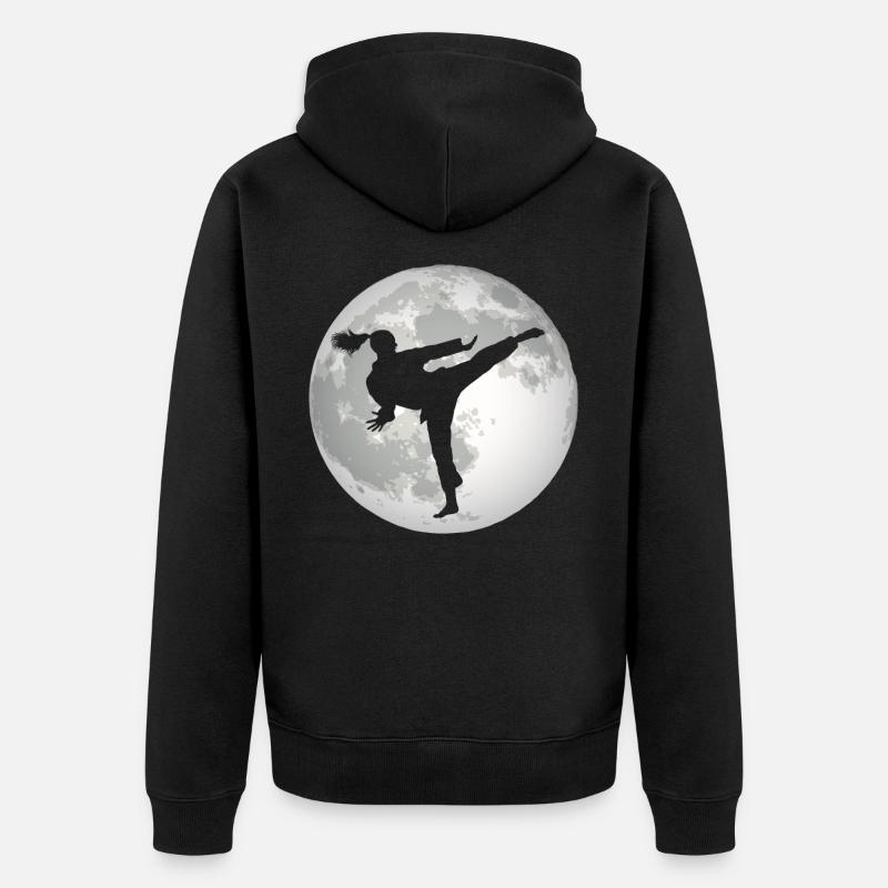 Fille de taekwondo - Veste à capuche bio Premium Unisexe - noir
