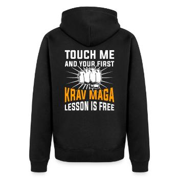 Krav Maga - Veste à capuche bio Premium Unisexe - noir - Dos - Nico (187cm)