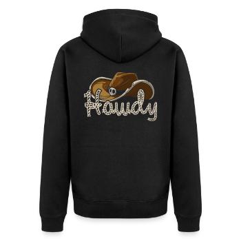 Chapeau de cowboy cheval cowboy - Veste à capuche bio Premium Unisexe - noir - Dos - Nico (187cm)
