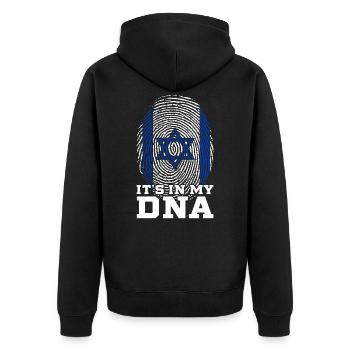 Israel Tel Aviv - Unisex Premium Organic Zip Hoodie - black - Back - Nico (187cm)