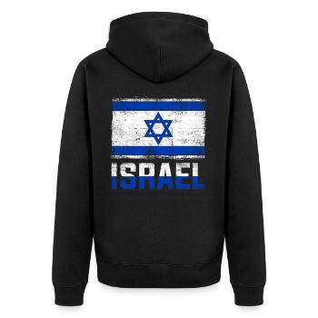 Israel Mossad - Veste à capuche bio Premium Unisexe - noir - Dos - Nico (187cm)