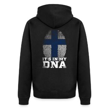 Finland Wikinger - Unisex Premium Bio Zip Hoodie - Schwarz - Hinten - Nico (187cm)