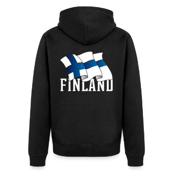 Finlande - Veste à capuche bio Premium Unisexe - noir - Dos - Nico (187cm)