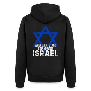 Israël Star de David Israeil - Veste à capuche bio Premium Unisexe - noir - Dos - Nico (187cm)