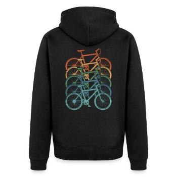 Bicycle Bike Tour - Unisex Premium Organic Zip Hoodie - black - Back - Nico (187cm)