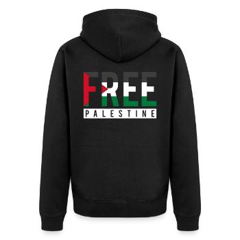 Liberté de Palestine - Veste à capuche bio Premium Unisexe - noir - Dos - Nico (187cm)