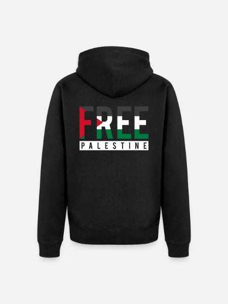 Palestine freedom - Unisex Premium Organic Zip Hoodie - black