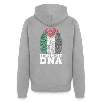 Indépendance du pays palestinien - Veste à capuche bio Premium Unisexe - gris chiné - Dos - Nico (187cm)