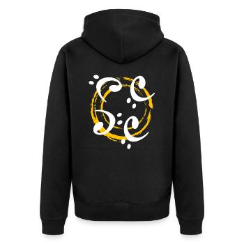 Bassgitarre - Unisex Premium Bio Zip Hoodie - Schwarz - Hinten - Nico (187cm)