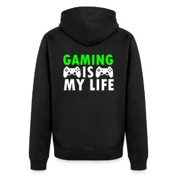 Gaming - Veste à capuche bio Premium Unisexe - noir - Dos - Nico (187cm)