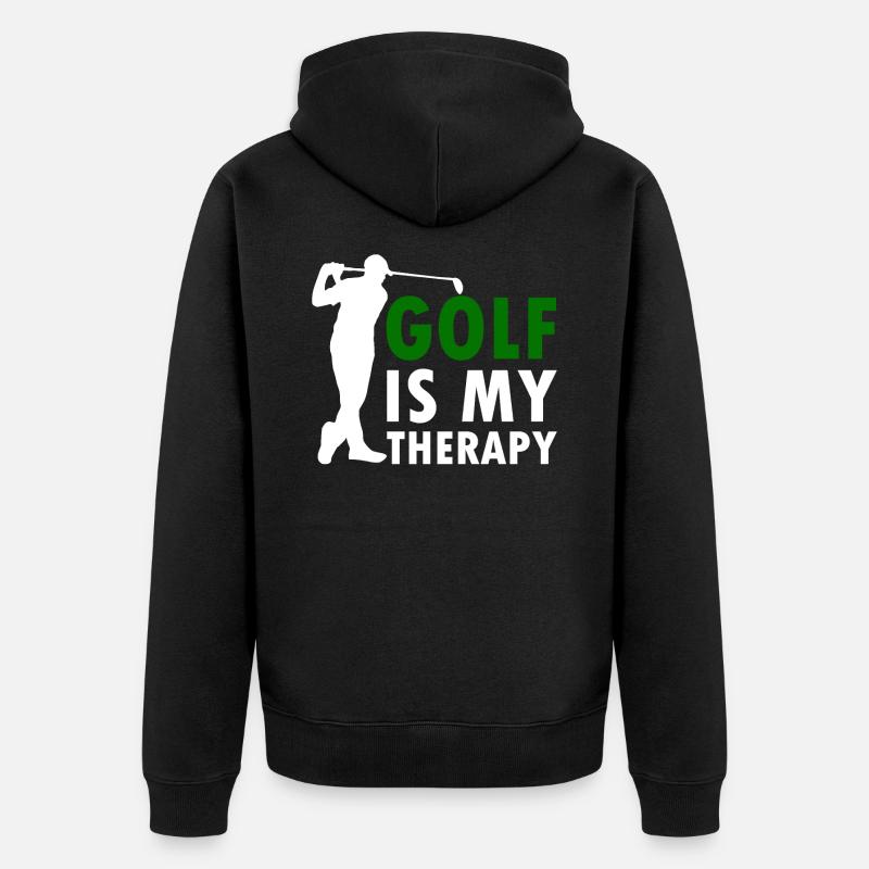 Golf - Unisex Premium Bio Zip Hoodie - Schwarz