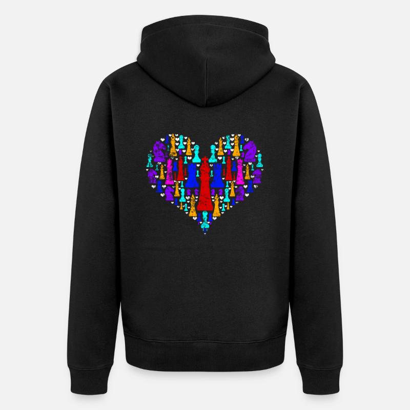Schach - Unisex Premium Bio Zip Hoodie - Schwarz