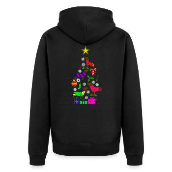 Dackel Weihnachten - Unisex Premium Bio Zip Hoodie - Schwarz - Hinten - Nico (187cm)