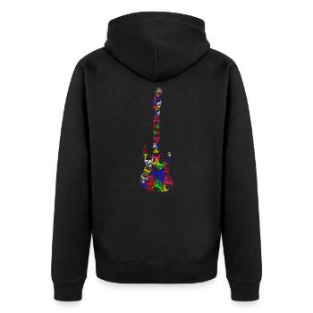 Gitarre Musiker - Unisex Premium Bio Zip Hoodie - Schwarz - Hinten - Nico (187cm)