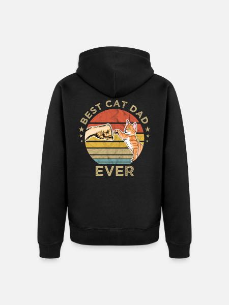Best Cat Dad Ever - Unisex Premium Organic Zip Hoodie - black