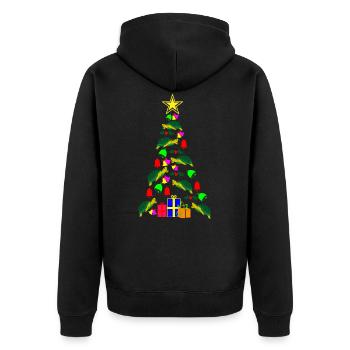 Turtle Christmas Gift - Unisex Premium Organic Zip Hoodie - black - Back - Nico (187cm)