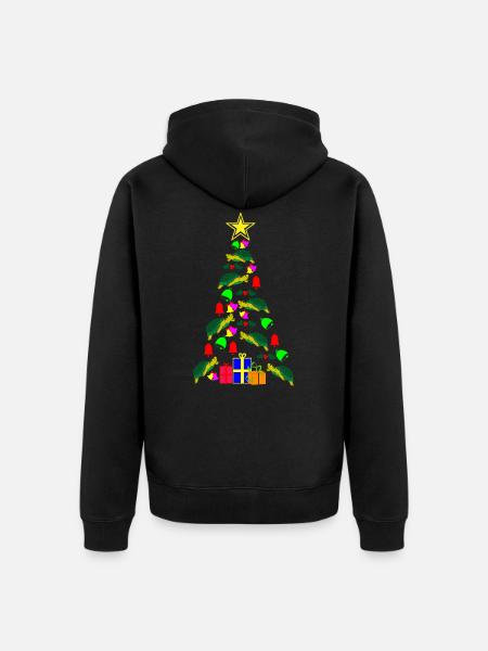 Turtle Christmas Gift - Unisex Premium Organic Zip Hoodie - black