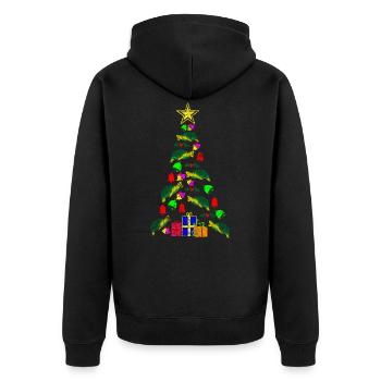 Turtle Christmas Tree - Unisex Premium Organic Zip Hoodie - black - Back - Nico (187cm)
