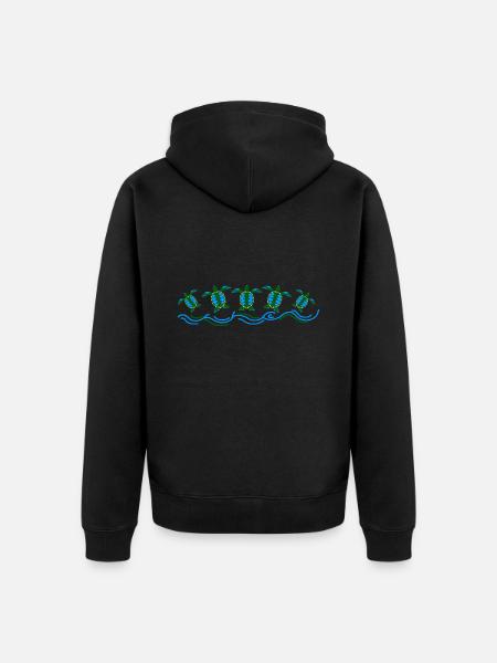 turtle - Unisex Premium Organic Zip Hoodie - black