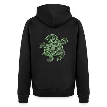 Turtle environmental protection - Unisex Premium Organic Zip Hoodie - black - Back - Nico (187cm)