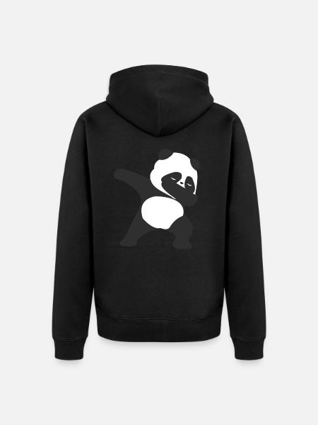 panda - Unisex Premium Organic Zip Hoodie - black