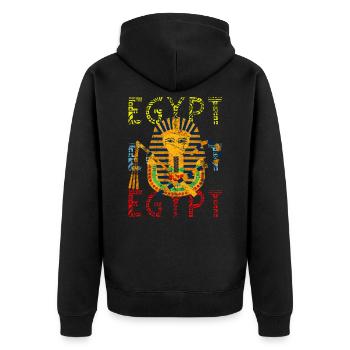 Egypt - Unisex Premium Organic Zip Hoodie - black - Back - Nico (187cm)