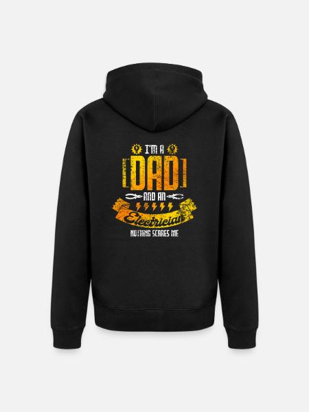 Electrician father - Unisex Premium Organic Zip Hoodie - black