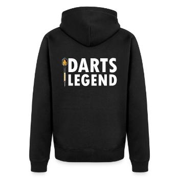 Darts darts darts - Unisex Premium Organic Zip Hoodie - black - Back - Nico (187cm)