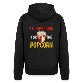 Bonbons au maïs soufflé - Veste à capuche bio Premium Unisexe - noir - Dos - Nico (187cm)