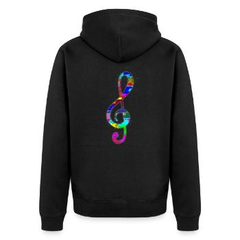 Notes de musique Clef - Veste à capuche bio Premium Unisexe - noir - Dos - Nico (187cm)