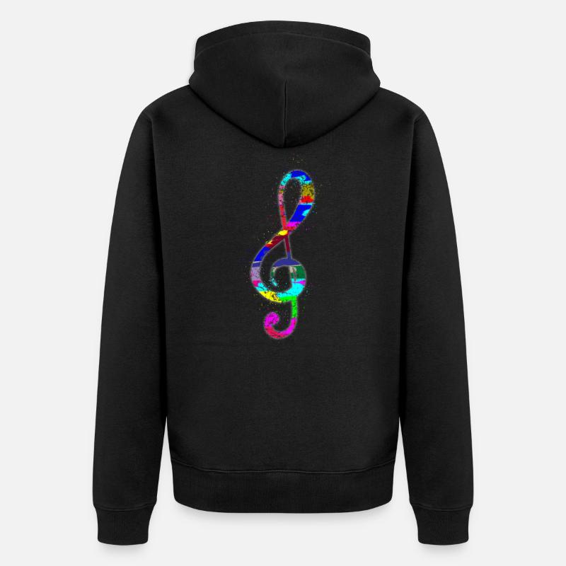 Notes de musique Clef - Veste à capuche bio Premium Unisexe - noir