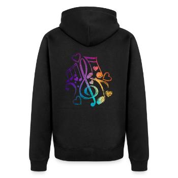 Clef music - Unisex Premium Organic Zip Hoodie - black - Back - Nico (187cm)