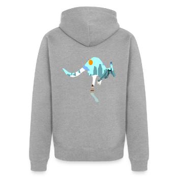 Australia Australian - Unisex Premium Organic Zip Hoodie - heather grey - Back - Nico (187cm)