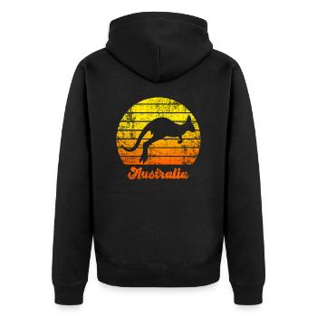 Australia - Unisex Premium Organic Zip Hoodie - black - Back - Nico (187cm)