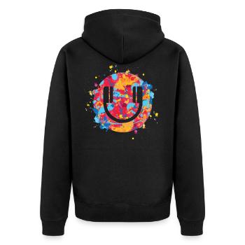 Smile Headphones Festival EDM Dj Music Techno Rave - Veste à capuche bio Premium Unisexe - noir - Dos - Nico (187cm)