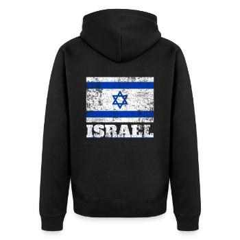 Drapeau d’Israël - Veste à capuche bio Premium Unisexe - noir - Dos - Nico (187cm)