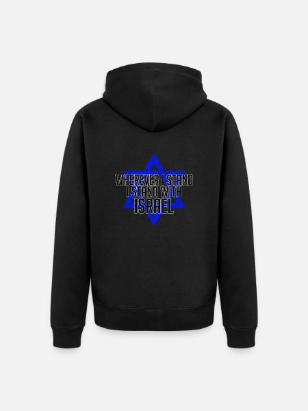 Israel Star of David - Unisex Premium Organic Zip Hoodie - black
