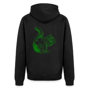 Eichhörnchen Niedliches Tier - Unisex Premium Bio Zip Hoodie - Schwarz - Hinten - Nico (187cm)