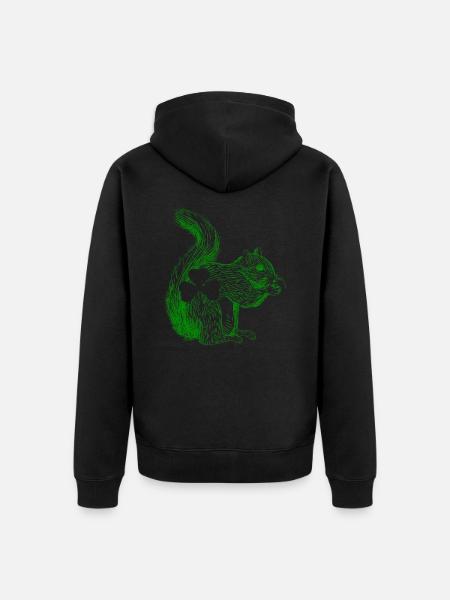 Squirrel Cute animal - Unisex Premium Organic Zip Hoodie - black