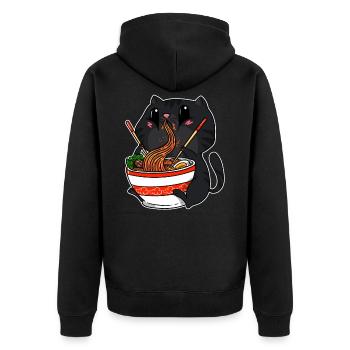Anime Kawaii Chats Ramen nouilles chat manga - Veste à capuche bio Premium Unisexe - noir - Dos - Nico (187cm)
